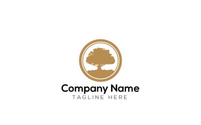 Oak Tree &amp;amp; Green Tree Logo Design Template 3