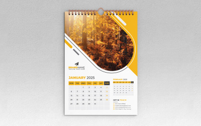 Wandkalender-Vorlagendesign 2025
