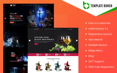 Адаптивна тема OpenCart House of Hookah and Wine Story