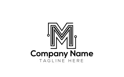 Digital Media &amp;amp; Letter M Logo Design Template 2