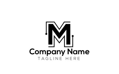 Digital Media &amp;amp; Letter M Logo Design Template