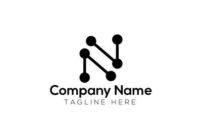 Digital N Logo Design Template