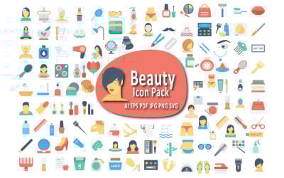 Elegante pacchetto di icone di bellezza per cosmetici, cura della pelle e moda