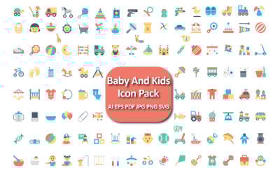 Ensemble d&amp;#39;icônes mignonnes et ludiques pour bébés et enfants