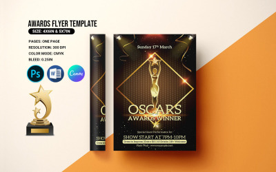 Flyer-Vorlage für die Oscar-Verleihung