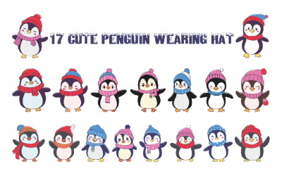 17 Cute Penguin Wearing Hat in Winter