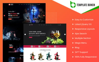 Tema OpenCart reattivo per la storia di House of Hookah and Wine