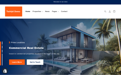 Tishfy6 – Shopify 2.0-Theme für Immobiliengeschäfte