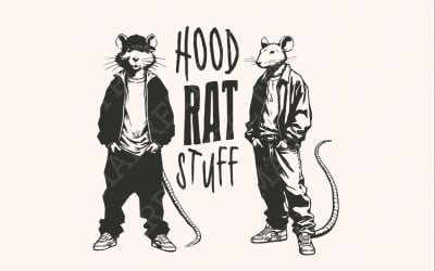 Hood Rat Stuff Digital Download, Printable Graphic, Transparent PNG, T-Shirt Sublimation PNG,