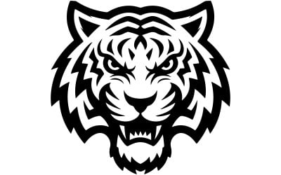 Illustration of a white tiger's head