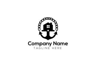 Anchor Navy House-logo-ontwerpsjabloon
