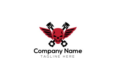 Dark Custom Skull Logo Design Template
