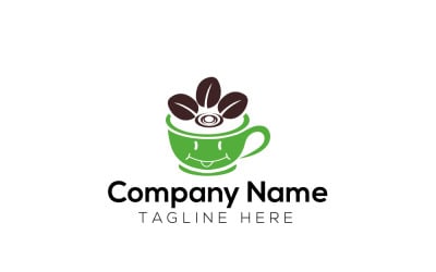 Designmall för kaffe leende logotyp 2