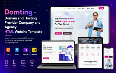 Domting - 域名和托管提供商公司和代理机构 HTML 网站模板