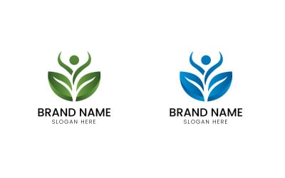 Logo vectoriel de feuille humaine-09-338