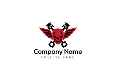 Modello di progettazione del logo del teschio personalizzato scuro