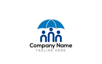 Modelo de design de logotipo de seguro de pessoas