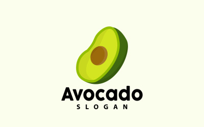 Avokadologotyp Fresh Fruit Vector Design V2