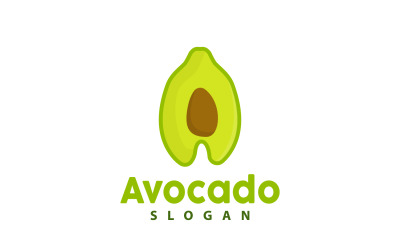 Avokadologotyp Fresh Fruit Vector Design V6