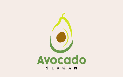 Avokadologotyp Fresh Fruit Vector Design V7