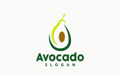 Avokadologotyp Fresh Fruit Vector Design V8