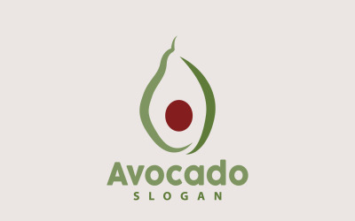 Avokadologotyp Fresh Fruit Vector Design V9