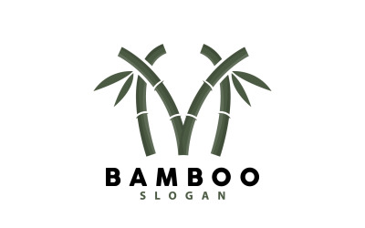 Bamboe Logo Groene Plant Vector Eenvoudig V14