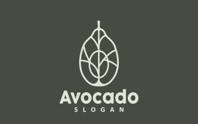 Logo avocado Frutta fresca Design vettoriale V10