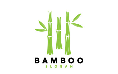 Logo bambusa Zielona roślina wektor prosty v1
