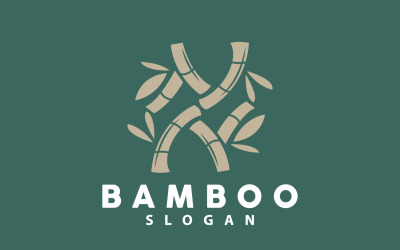Logo de bambou plante verte vecteur simple V15