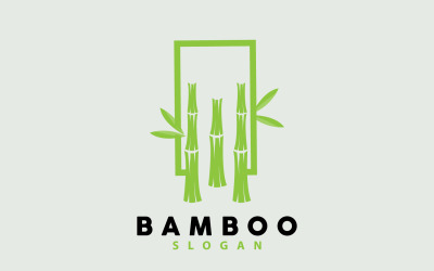 Logotipo de bambú Planta verde Vector simple V10