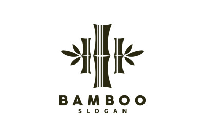 Logotipo de bambú Planta verde Vector simple V6