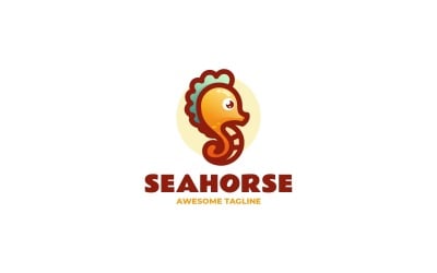 Logotipo de mascote simples de cavalo-marinho 2