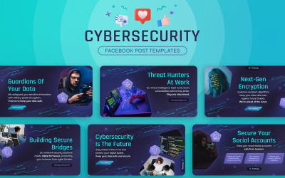 Cybersecurity Facebook-bannersjablonen