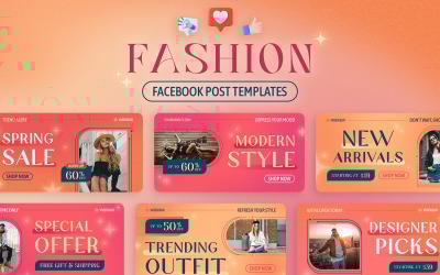 Plantillas de publicaciones de Facebook sobre rebajas de moda