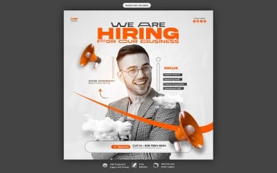 We Are Hiring Job Vacancy Social  Media  Post  Template