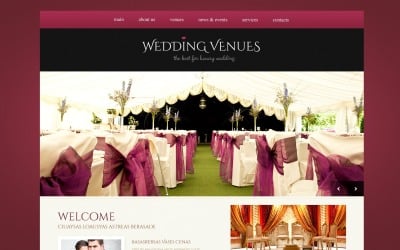 Plantilla de sitio web adaptable para lugares de bodas