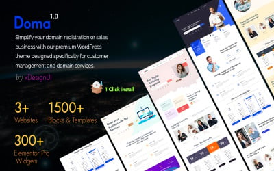 Doma - Domain Name Register and WHMCS Elementor WordPress Theme