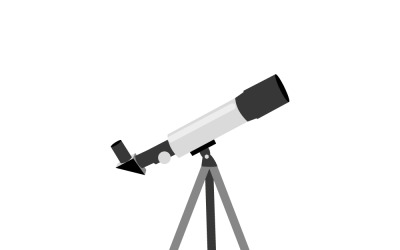 Icône plate de télescope, élément d&amp;#39;éducation et d&amp;#39;astronomie