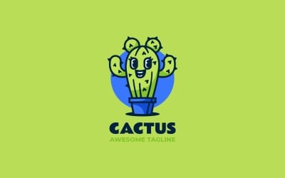 Cactus Mascotte Cartoon Logo 3