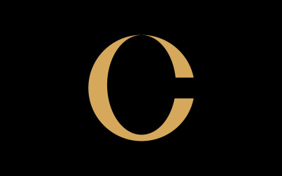Icono del logotipo C creativo con iniciales en forma de vector. V1