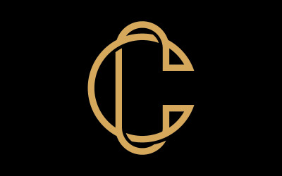 Icono del logotipo C creativo con iniciales en forma de vector. V7