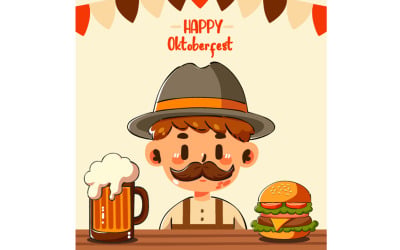 Ilustracja szczęśliwego festiwalu Oktoberfest