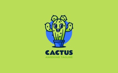 Kaktüs Maskot Karikatür Logosu 3