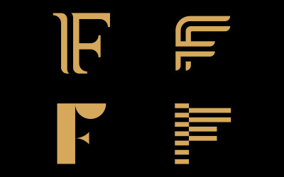 Buchstabe F Logo Vektor Vorlage Elemente V13