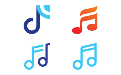 Elementi del modello di progettazione dell&amp;#39;icona del logo vettoriale musicale V13