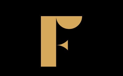 Letter F logo vector template elements V9