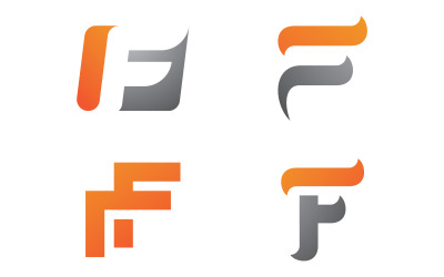 字母 F 徽标矢量模板元素 V14