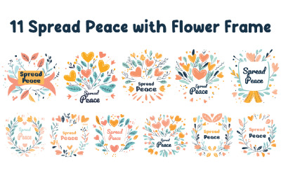 11 Spread Peace with Flower Frame