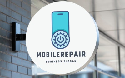 Mobiele reparatiecontrole-logosjabloon
